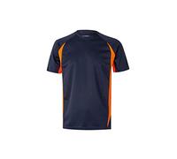 Velilla 105501 Camiseta Técnica Bicolor, Color Azul Navy y Naranja Flúor, Talla 3XL
