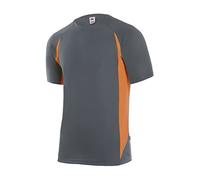 Velilla 105501 Camiseta Técnica Bicolor, Color Gris y Narnaja Flúor, Talla M