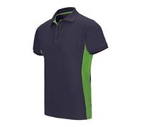 Velilla 105504; Polo bicolor manga corta; color Azul Navy y Verde Lima; Talla M