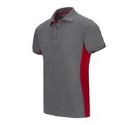 Velilla 105504; Polo bicolor manga corta; color Gris y Rojo; Talla 3XL