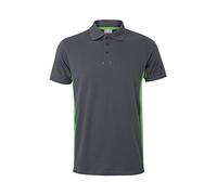 Velilla 105504; Polo bicolor manga corta; color Gris y Verde Lima; Talla L