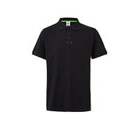 Velilla 105504; Polo bicolor manga corta; color Negro y Verde Lima; Talla L