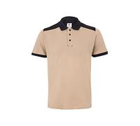 Velilla 105519S Polo stretch bicolor manga corta, color beige arena y negro, talla 2XL