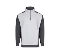 Velilla 105703 Sudadera Bicolor Con Media Cremallera, Color Blanco y Gris, Talla 2XL