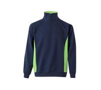 Velilla 105704; Sudadera Bicolor con Media Cremallera; Color Azul Navy y Verde Lima; Talla 2XL