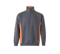 VELILLA 105704; Sudadera Bicolor con Media Cremallera; Color Gris y Naranja; Talla S
