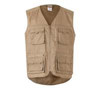 VELILLA 105901; Chaleco Multibolsillos; Color Beige Arena; Talla M