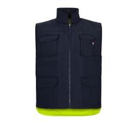 Velilla 148; Chaleco acolchado reversible; color Azul Marino y Amarillo Flúor; Talla XXL