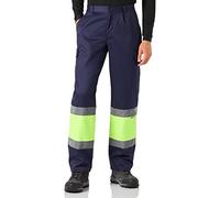 VELILLA 156; Pantalón de Alta Visibilidad bicolor forrado multibolsillos; color Azul Marino y Amarillo Flúor; Talla S