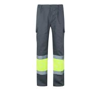 VELILLA 157, Pantalón bicolor multibolsillos Alta Visibilidad, color Gris y Amarillo Flúor, Talla 5XL