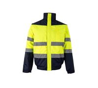 VELILLA 161; Cazadora de Alta Visibilidad acolchada bicolor; color Azul Marino y Amarillo Flúor; Talla 5XL