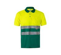 VELILLA 173, Polo Bicolor Manga Corta AV, Color Verde y Amarillo Flúor, Talla 2XL