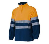 Velilla 182 Forro polar bicolor Alta Visibilidad, color Azul Marino y Naranja Flúor, Talla 3XL