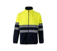 Velilla 183; Chaqueta Polar Bicolor; Color Azul Marino y Amarillo Fluor; Talla XS