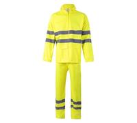 Velilla 189; Traje de Lluvia de dos piezas; Color Amarillo Fluor Fluor; Talla XL