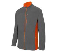 VELILLA 201504; Chaqueta Polar Bicolor; Color Gris y Naranja; Talla L