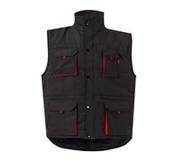 VELILLA 205902, Chaleco acolchado bicolor multibolsillos, color Negro y Rojo, Talla S