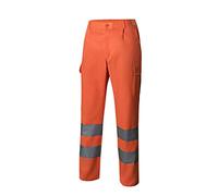 VELILLA 303006; Pantalón Multibolsillos de Alta Visibilidad; Color Naranja flúor; Talla 3XL