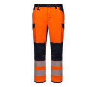 Velilla 303010S, Pantalón Stretch con Rodilleras Cinta Segmentada, Color Azul Navy y Naranja Fluor, Talla XL
