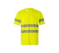 Velilla 305508; Camiseta de Alta Visibilidad en Algodón, Manga Corta con Cinta Segmentada; Color Amarillo Flúor; Talla 2XL