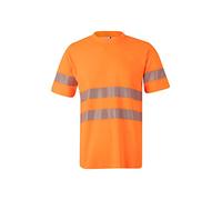 Velilla 305508; Camiseta de Alta Visibilidad en Algodón, Manga Corta con Cinta Segmentada; Color Naranja Flúor; Talla L