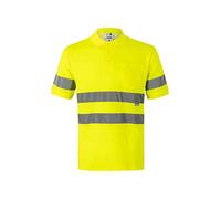Velilla 305512; Polo de Alta Visibilidad de algodón y manga corta; color amarillo flúor; talla XL