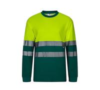VELILLA 305615 Camiseta Algodón Bicolor, Manga Larga, Color Verde y Amarillo Fluor, Talla 3XL