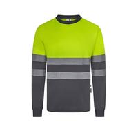 Velilla 305635; Camiseta Poliéster Reciclado Bicolor Manga Larga Cinta Segmentada; Color Gris y Amarillo Flúor; Talla 3XL