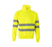 Velilla 305702 Sudadera de Alta Visibilidad con Media Cremallera, Color Amarillo Flúor, Talla M