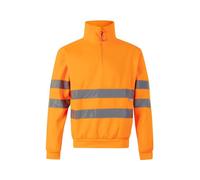 Velilla 305702 Sudadera de Alta Visibilidad con Media Cremallera, Color Naranja Flúor, Talla M