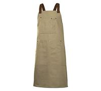 VELILLA 404211B; delantal peto canvas bicolor; color beige arena y marrón; talla única