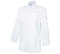 Velilla 405203TC; Chaqueta de cocina para mujer con cremallera; color Blanco; Talla 38