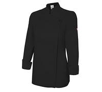 Velilla 405203TC; Chaqueta de cocina para mujer con cremallera; color Negro; Talla 48