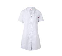 VELILLA Bata mujer 539003 – semientallada, manga corta, blanco, talla S