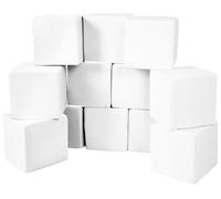 Velinda Conjunto Cubos de 12 Bloques Grandes de Espuma guardería Infantil jardín (Color: Blanco)