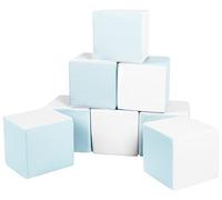 Velinda Conjunto Cubos de 8 Bloques Grandes de Espuma guardería Infantil jardín (Color: Blanco, Azul (Pastel))