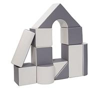 Velinda Conjunto de 11 Bloques de Espuma para el Juego, guarderías, Salas de Juego (Color: Blanco,Gris)