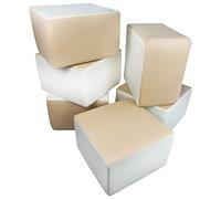 Velinda Conjunto de 6 Bloques de Espuma para el Juego, guarderías, Salas de Juego (Color: Blanco, Capuccino)