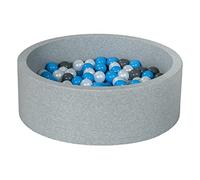 Velinda Piscina Infantil para niños de Bolas Pelotas 150 Piezas (Colores de Bolas: Perla, Gris, Azul Claro)