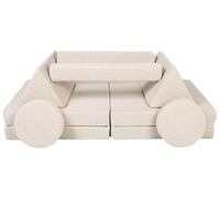 Velinda Sofá Modular Multifuncional para niños Bloques de Espuma Boucle (Color: Capuccino)