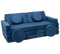 Velinda Sofá Modular Multifuncional para niños Bloques de Espuma de Forma Coche (Color: Azul Marino (Pana))