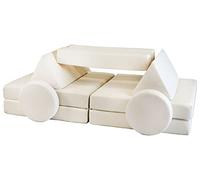 Velinda Sofá Modular Multifuncional para niños Bloques de Espuma de Forma Coche (Color: Crema)