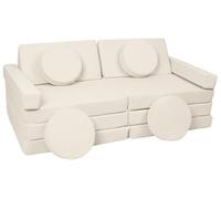 Velinda Sofá Modular Multifuncional para niños Bloques de Espuma de Forma Coche (Color: Crema)
