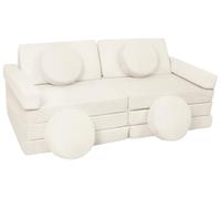 Velinda Sofá Modular Multifuncional para niños Bloques de Espuma de Forma Coche (Color: Crema (Pana))