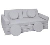 Velinda Sofá Modular Multifuncional para niños Bloques de Espuma de Forma Coche (Color: Gris (Acolchada))