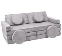 Velinda Sofá Modular Multifuncional para niños Bloques de Espuma de Forma Coche (Color: Gris (Pana))