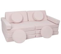 Velinda Sofá Modular Multifuncional para niños Bloques de Espuma de Forma Coche (Color: Rosa Claro)