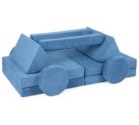 Velinda Sofá Modular para Juegos, sofá Modular Infantil, Muebles Familiares, Juego de Bloques de construcción, Color: Azul Oscuro (Pana)