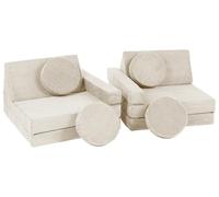 Velinda Sofá Multifuncional Puf sillón para niños Elementos de Espuma Juego (Color: Crema (Pana)