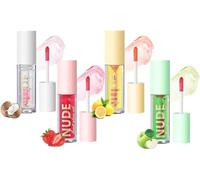 Veliria Pheromone Lip Gloss | Fruit Flavoured Pheromone-Infused Arousal Gloss | Veliria Lip Gloss Plumper Clear, Deeply Moisturizing Veleria Lip Gloss, Magic Color Changing Lip Oil for Women (4pcs)